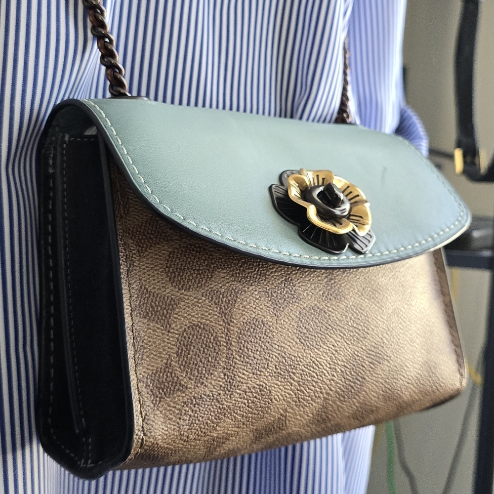 Coach Parker 18 Sling Bag - Light Turquoise